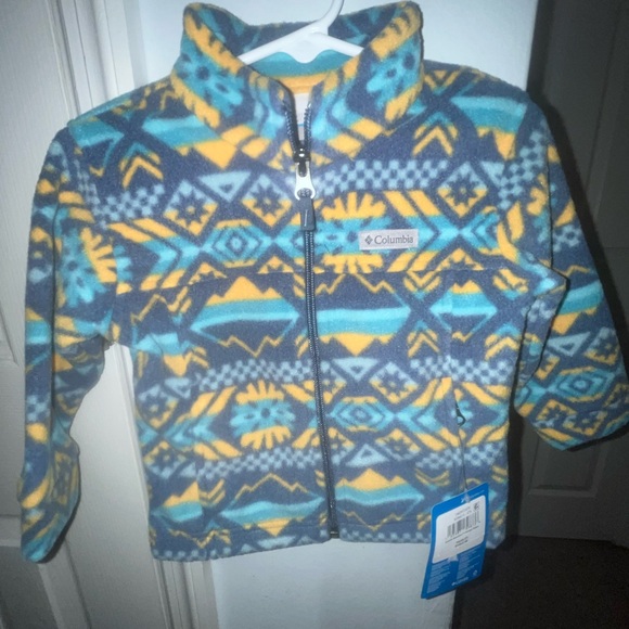 Columbia Kids' Fleece Jacket - Blue and Yellow - Picture 1 of 5